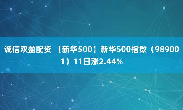诚信双盈配资 【新华500】新华500指数（989001）11日涨2.44%